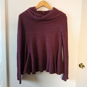 Anthro POSTMARK Maurisa purple waffle sweater